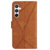 HT05 For Samsung Galaxy S25+ Case Skin-Touch Lines PU Leather Flip Phone Cover