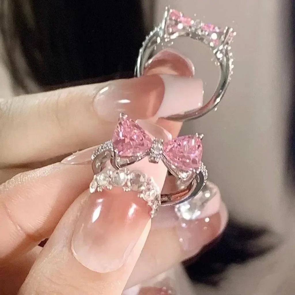 Einfacher Inlay Zirkon Roségold Perlenring für Damen Modischer Täglicher Schmuck Party Schmuck Geburtstagsgeschenke