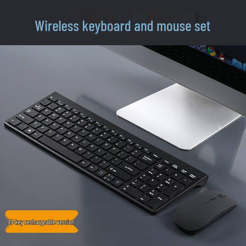 99-Key Rechargeable Wireless Keyboard & Mouse Set: Bluetooth/2.4G, Universal Silent Keys