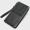 MVA Men's Long Retro Genuine Leather Wallet - Large Capacity Card Holder with Multiple Slots, First Layer Cowhide Clutch Bag.