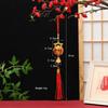 Lunar New Year Lucky Hanging Ornament with Red Tassel Golden Charm Festive Portable Decor for Travel Hotel Room Spring Festival