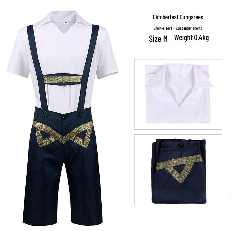 

2025 European Beer Festival Women s Lace Color Block Short Sleeve Dress Maid Costume Set Small