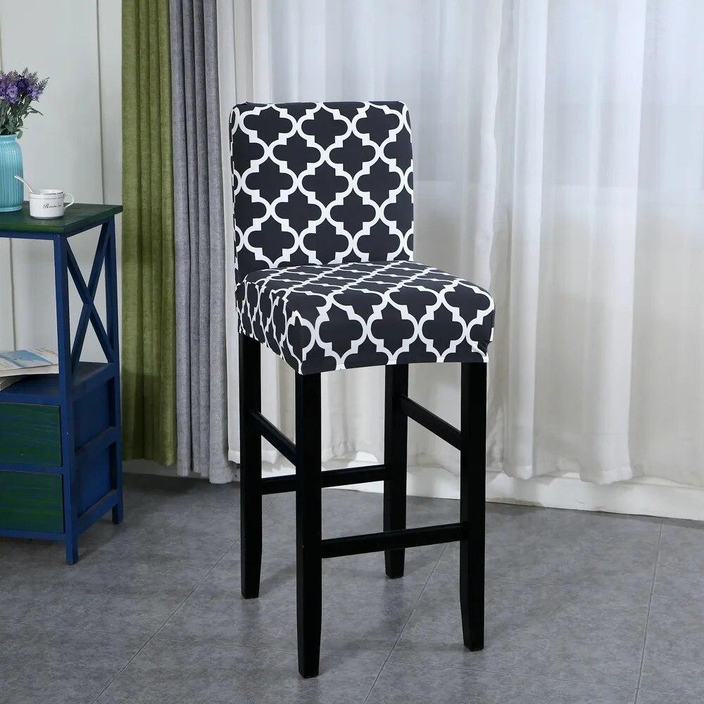 Elastic Bar Stool Chair Cover Home Dining Room Bar Seat Cover Geometric Style Restaurant Hotel Decor Washable Easy Cover