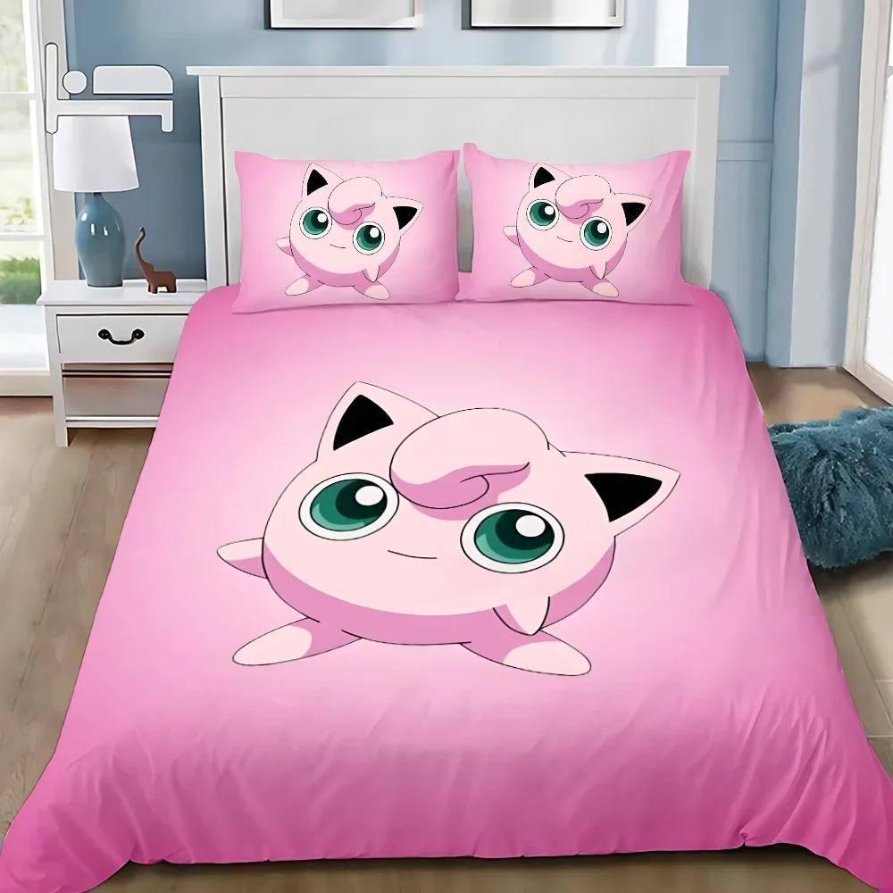 

3D Print Cartoon Jigglypuff Bedding Set Duvet Cover Comforter Bed Youth Kids Girl Boys Luxury Birthday Gift 135x200cm