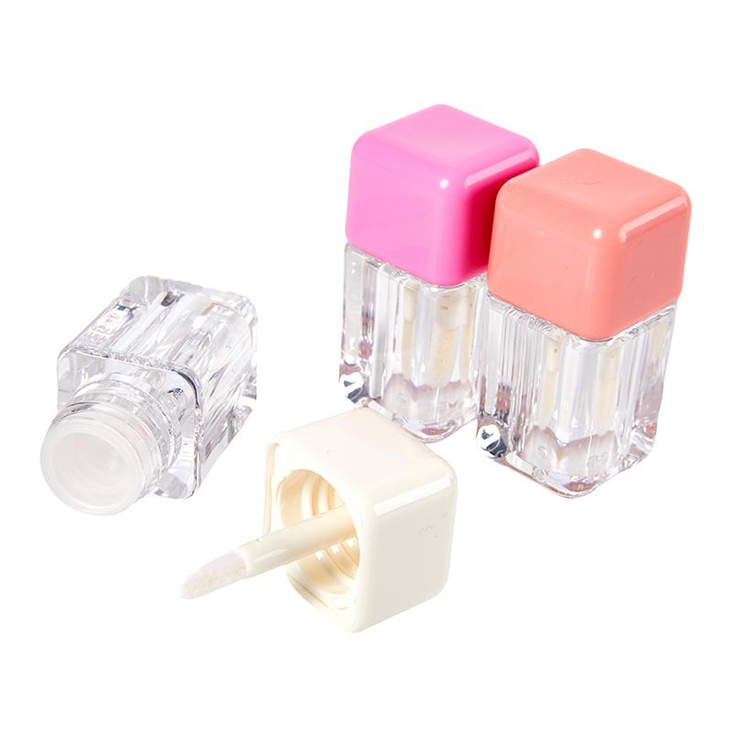 1Pc 5Ml Empty Lip Gloss Tube Clear Mini Refillable Lip Balm Bottles With Rubber Inserts