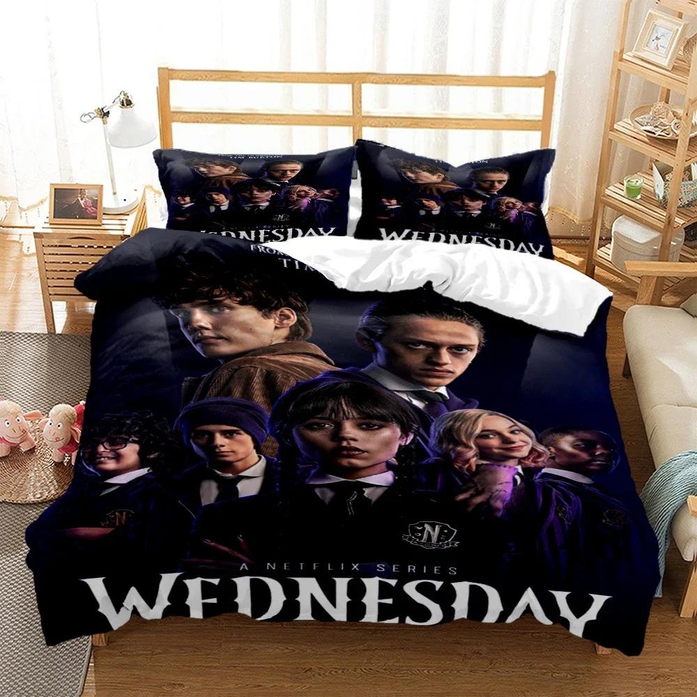 

Comforter Wednesday Digital Print Polyester Bedding Sets Child Boys Set For Teens Bedding Set Bed Set Comforter (quilt)-EU Single(135*200cm)3pcs