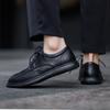 Fashion Outdoor Walking Shoes Leisure Walk Oxford Shoes Simple Brogue Flats Genuine Leather Mens Casual Footwear Man Lace Up Dress Shoes