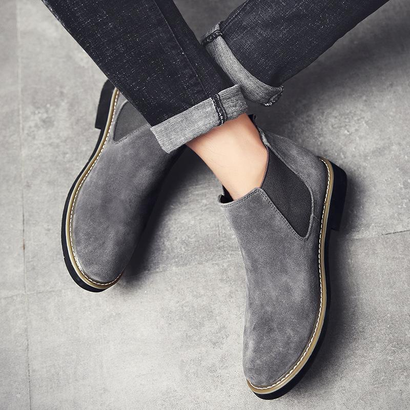 Winter Boots for Men Luxury Brands Comfortable Business Work Shoes Wear Resistant Casual Leather Velvet Chelsea Boots