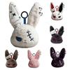 Bag Charm Gothic Black Bunny Plush Keychain Kawaii Rabbit Pendant Purse Accessory Backpack Hanging Decor