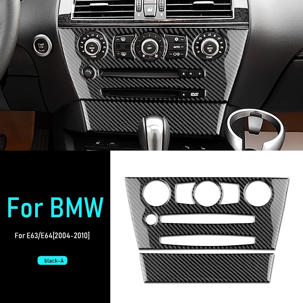 Kohlefaser-Innenaufkleber für BMW 6er Reihe E63 E64 2004 2005 2006 2007 2008 2009 2010 Auto Armaturenbrett Verkleidung AC CD Panel Abdeckung