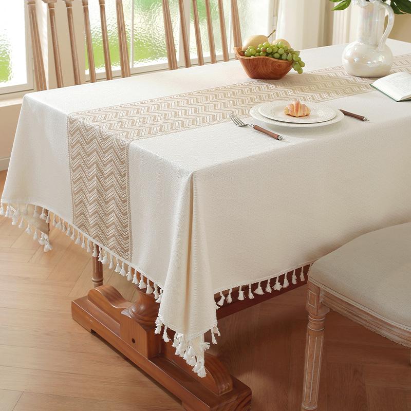 Amazon Tischdecke Einfache Jacquard-Stickerei Tischdecke Haushalt Kaffeetischmatte Tischdecke Tischmatte Fleck