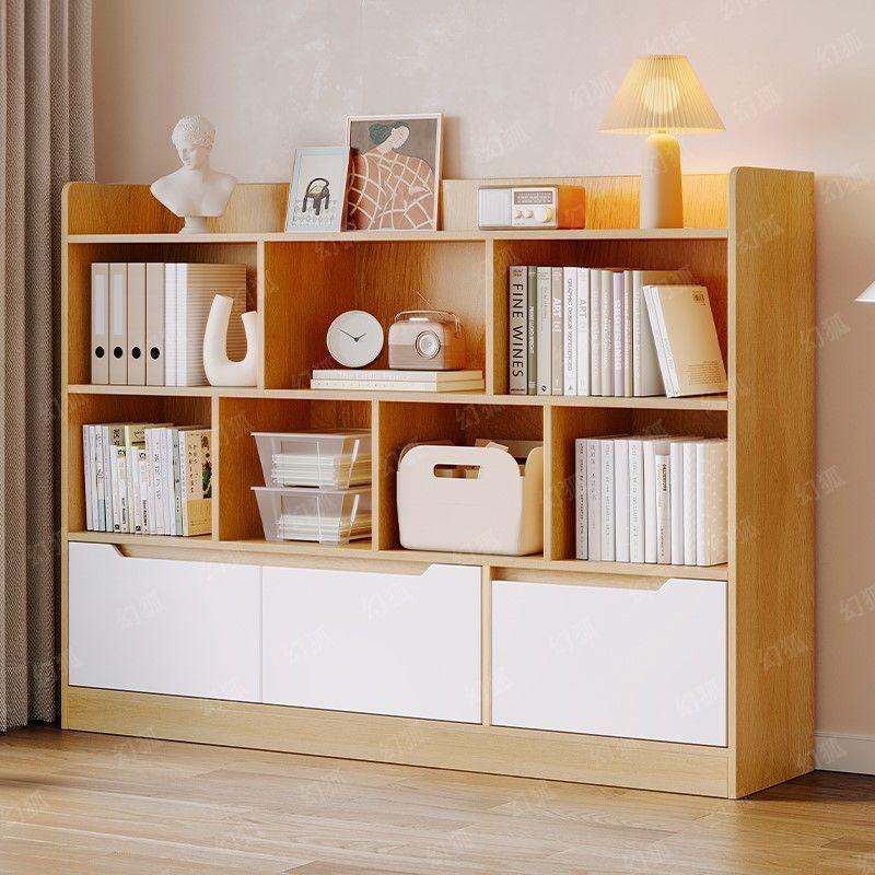 Freestanding Multi-Layer Bookshelf and Storage Cabinet for Bedroom