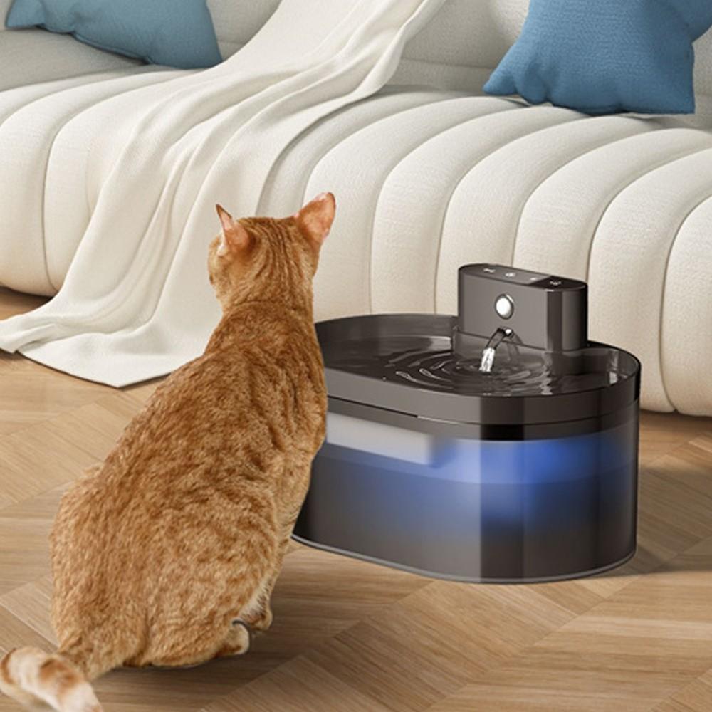 2.2L 2600 mAh Rechargeable Induction Water Fountain Household Pet Water Dispenser Wireless Automatic Cat Water Fountain