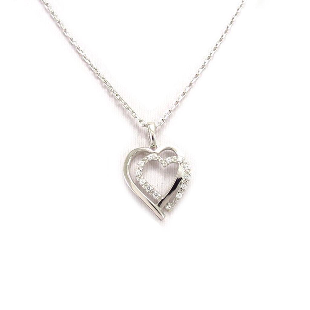 Altesse [K6375] - Silver Necklace 'Love' Silver-white (rhodium-plated) - 13x16 Mm