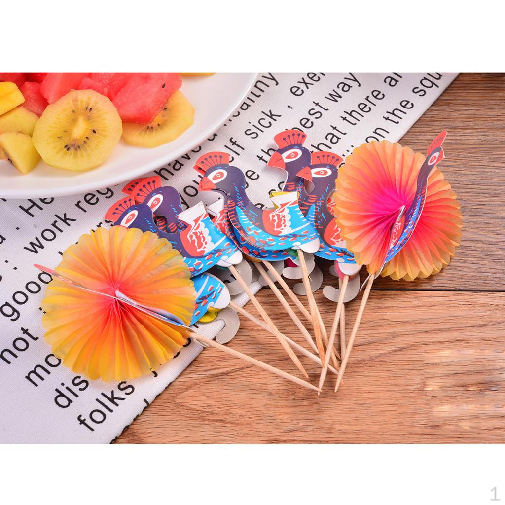 144pcs Oiled Paper Umbrella Or 25pcs Cocktail Picks Peacock