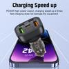 P91 3 Type C + 2 USB 5 In 1 150W Car Charger QC3.0 PD Fast Charging Adapter with Voltage Display