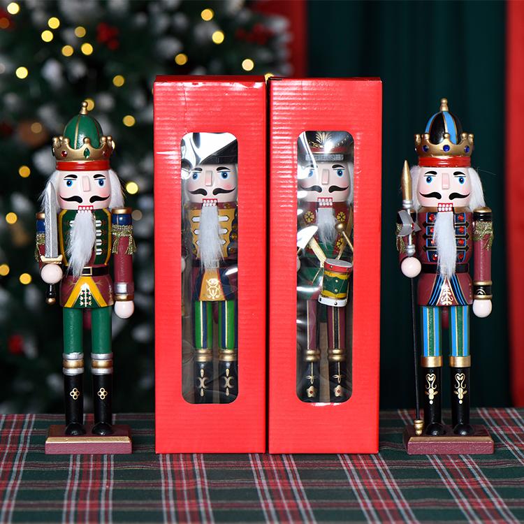 Einzelhandel 30cm Antikes Muster Weihnachts-Soldat Nussknacker-Puppen Traditionelle Weihnachten Dekoration