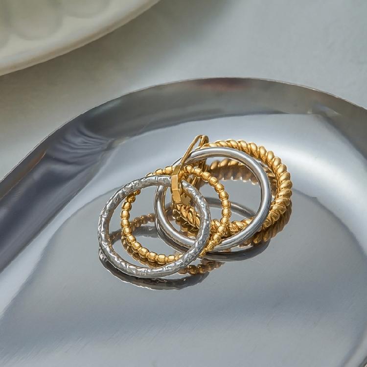Stapelbare minimalistische Schmuck Edelstahlringe für den täglichen Gebrauch 3 vielseitige Stile Verstellbare bequeme Passform