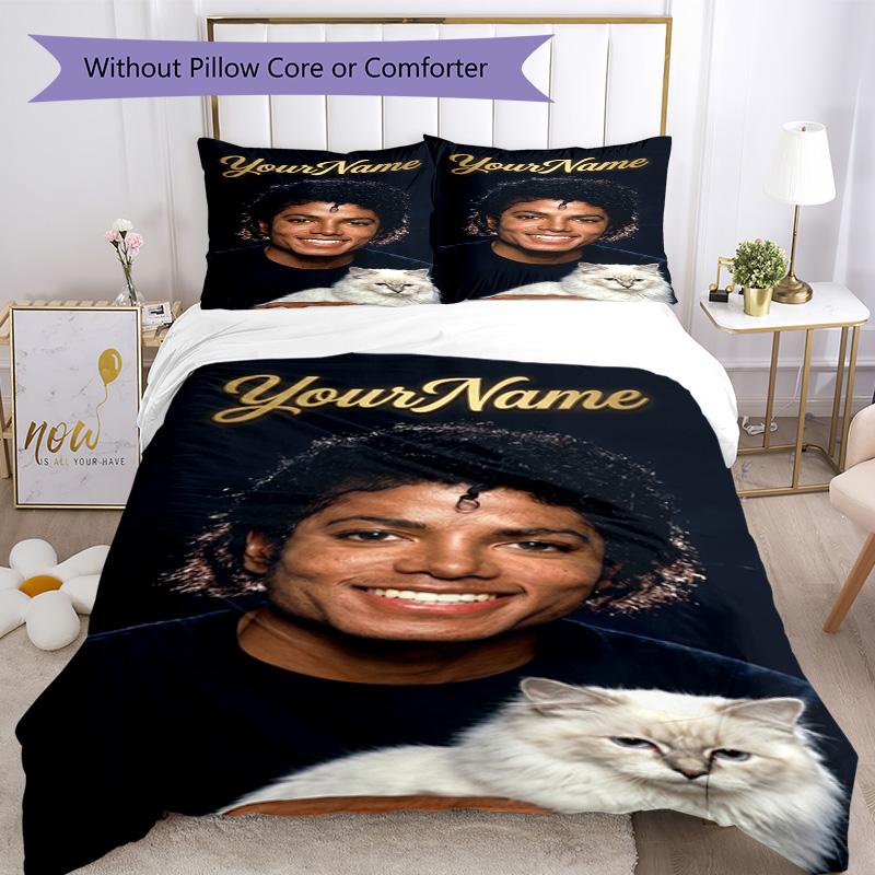 Michael Jackson 31 Customize Your Name Bedding Set Breathable Duvet Cover with Pillowcases Home Decoration Birthday Gift