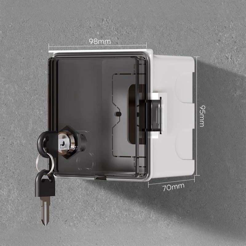 Outdoor Socket Box Anti-Theft Waterproof Cover 86Type Lockable Socket Waterproof Dustproof Box Charging Socket Lock Box
