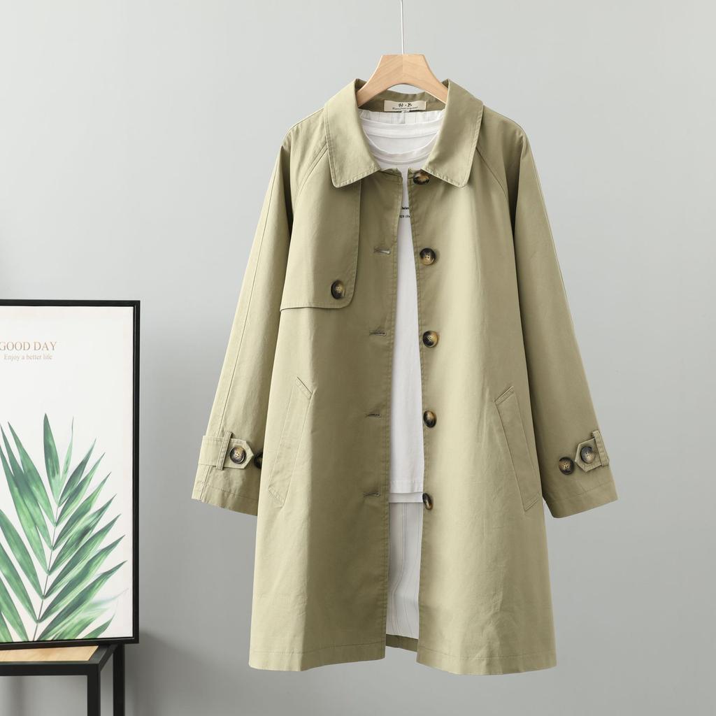 Women Loose Pockets Button Tops Casual Long Trench Coat Jacket Hooded Oversized