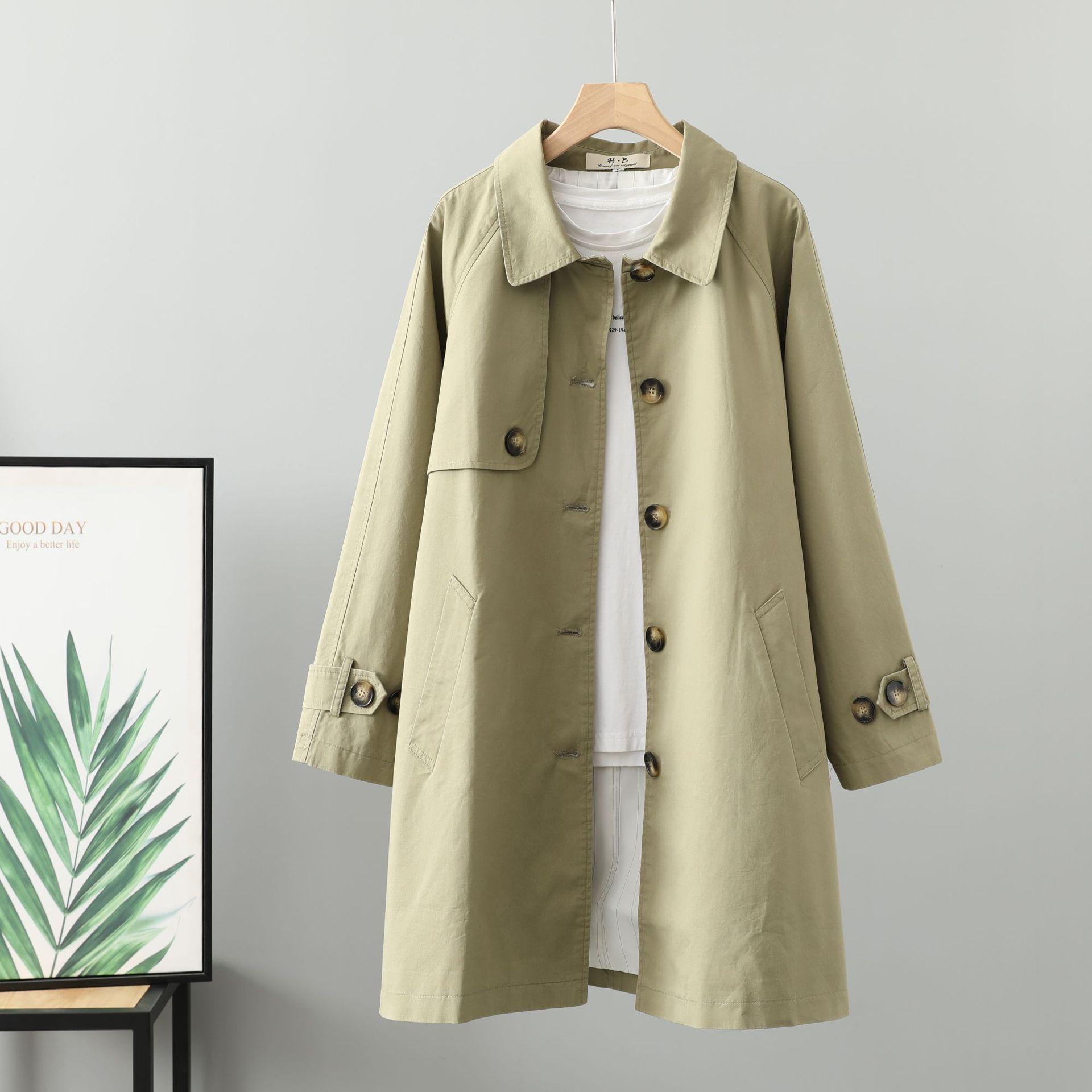 

Женский длинный плащ-куртка с капюшоном, свободные карманы, топы на пуговицах, повседневные M светло-зеленый