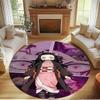 Demon Slayer Print Round Rug, Washable Floor Carpet, For Entryway Dorm Laundry Room Office Study, Home Decor Birthday Christmas Gift