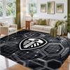 Leeds United Football Design Crystal Velvet Rug Soft Decorative Mat for Bedroom Entrance