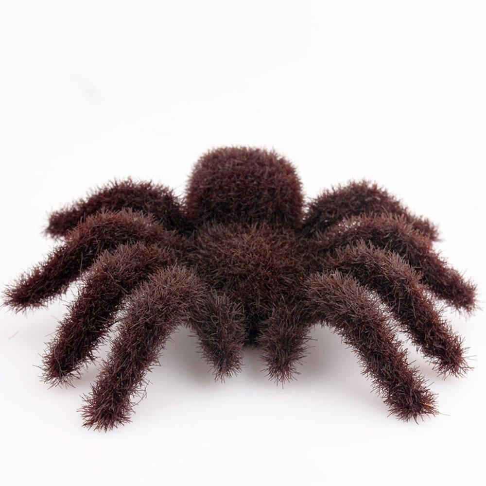 

Horrifying Simulated Spiders Model Flocking Ornaments Funny Artificial Spider Party Supply коричневий