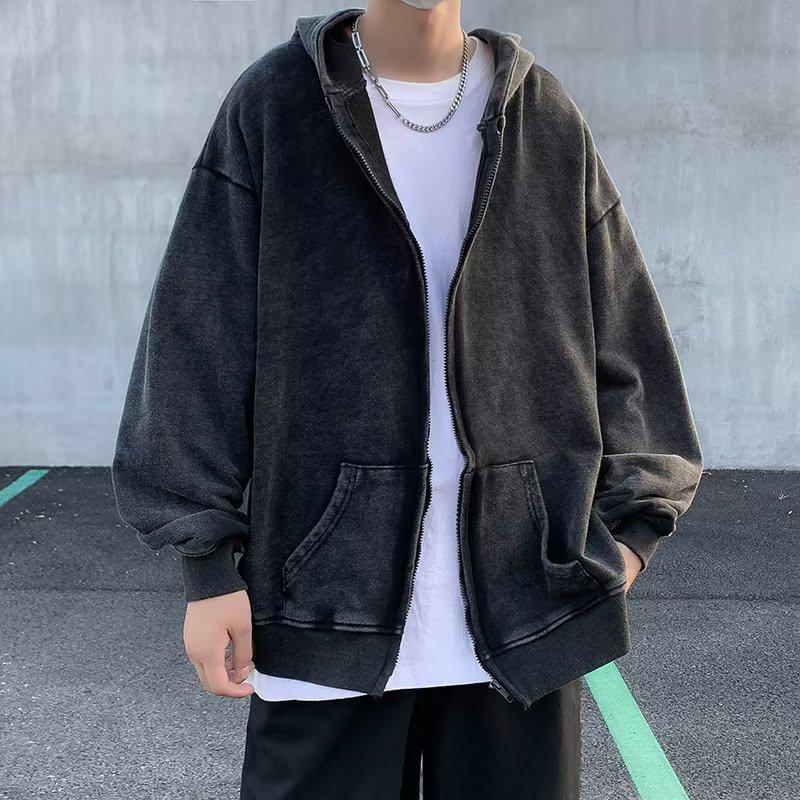 

Трендовая выстиранная толстовка с капюшоном в стиле дистресс для пары - мужской и женский стиль Double Extra Large