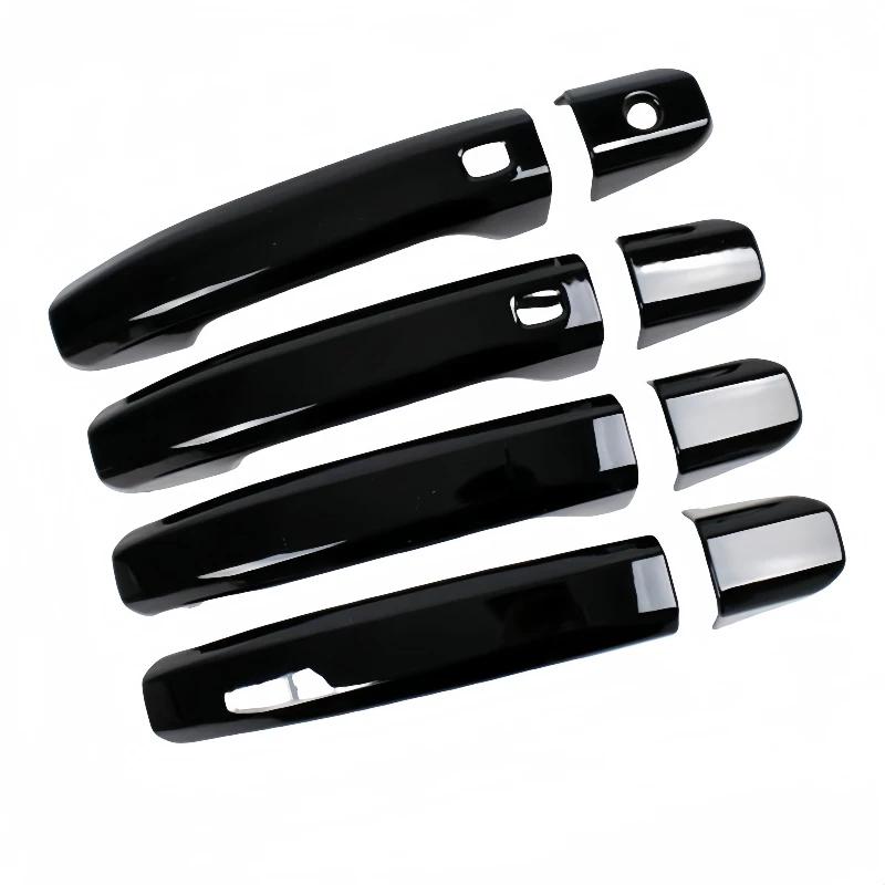 Door Handle Cover For Chevrolet Silverado GMC Sierra 2015- Glossy Black Carbon Fiber Chrome Car Trim Styling Accessories