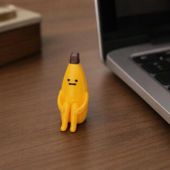 Anxiety Banana Man Figurine, Funny Stress Relief Figurine for Shelf, 3D Printed Desk Decor for Office