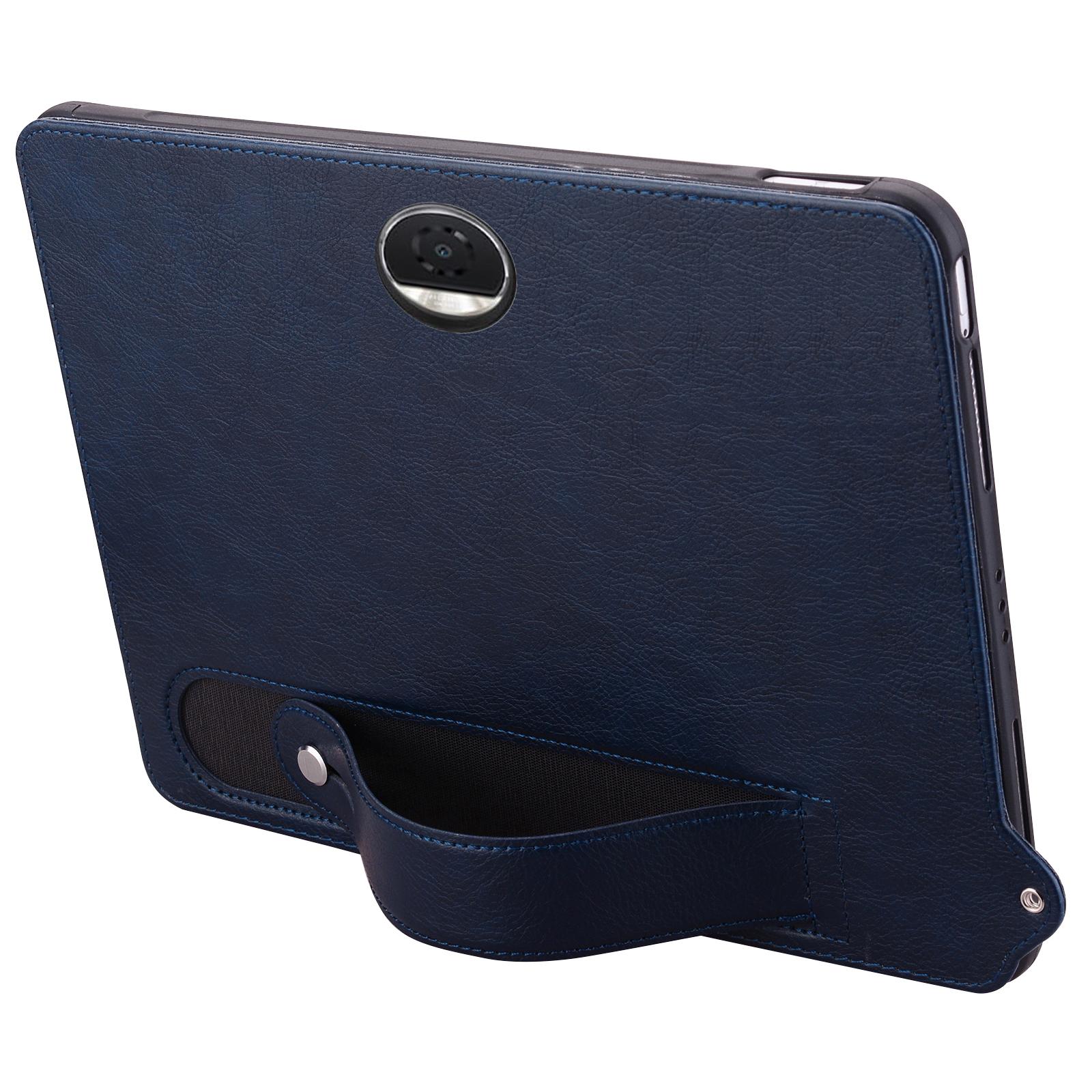 

For Honor Pad 9 Case Hand Strap Kickstand Leather Tablet Cover Blue