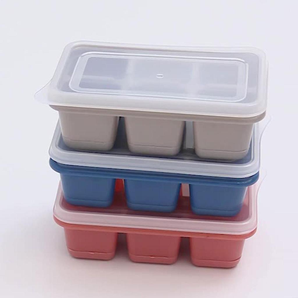 6 Grid Ice Tray Ice Cubes Maker Household Ice Cubes Mold Food Grade Ice Mold Ice Cubes Square Tray Mold With Lid Kitchen Tool