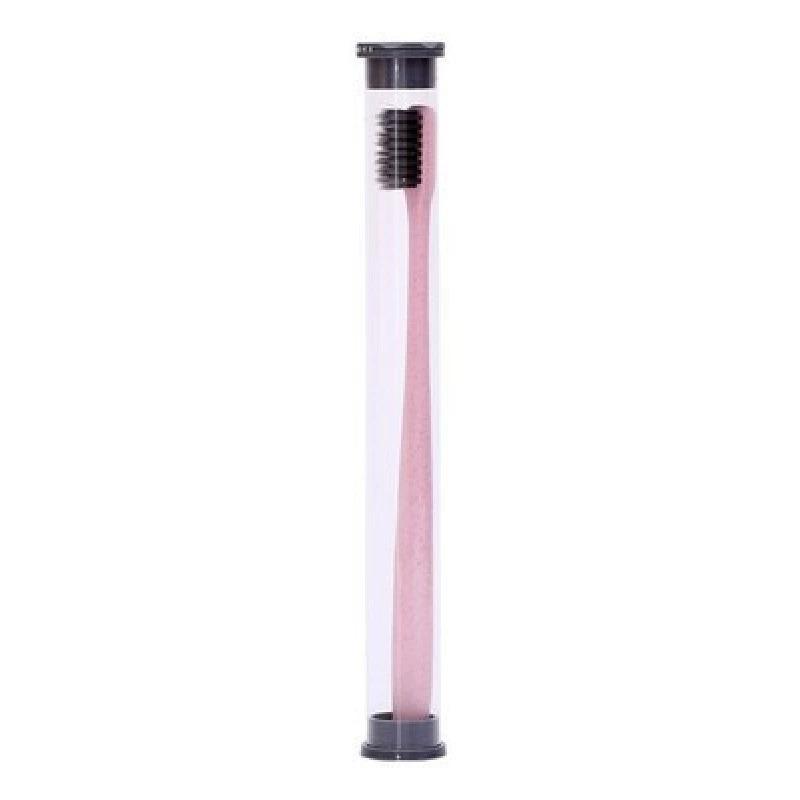 1Pc Bamboo Charcoal Toothbrush Disposable Wide Head Soft Bristle Straw Toothbrush Travel Cylinder Installation