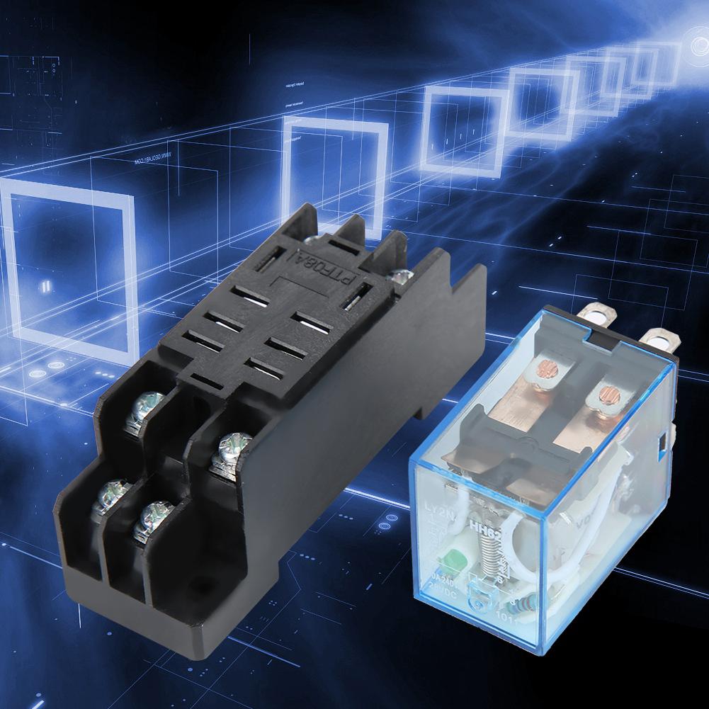 10 Sets 8 Pin Power Relay with Base DC Coil Universal Electrical Equipment Supplies