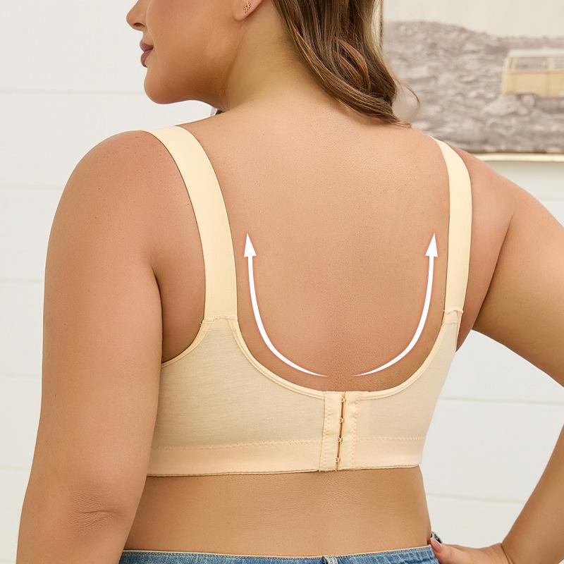 Bouton sur le devant XL-5XL Taille Européenne Grande Taille Sous-vêtements Bretelles Réglables Soutien-gorge Imprimé