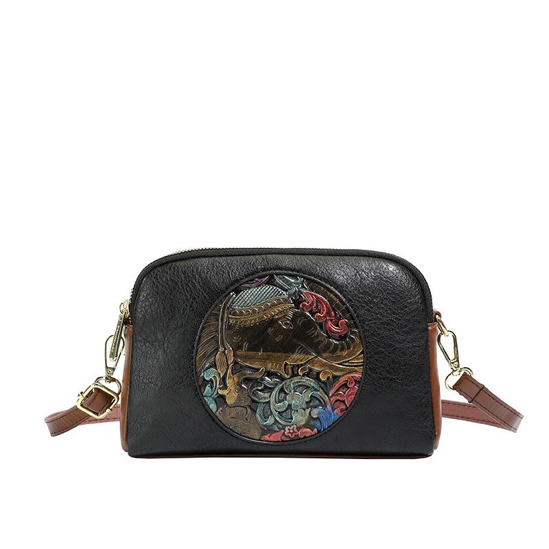 

Осінь 2025 Ретро Мінімалістична Сумка в Китайському Стилі: Жіноча модна маленька квадратна сумка через плече чорний