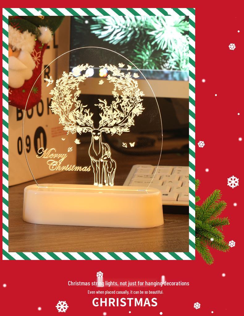 3D Neon LED Christmas Ornament Night Light