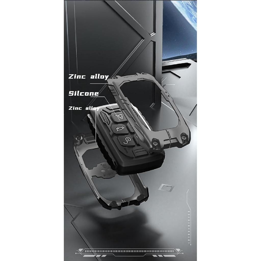 Heavy Metal Key Fob Cover Case Protector For Land Rover, Keychain, Accessories For 2010-2017 Land Rover Range Rover Evoque, 12-15 LR2 LR4 Discovery &