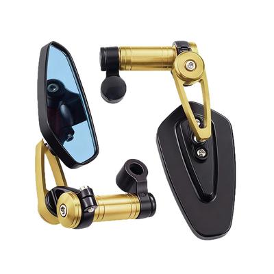SZYUMO Universal Motorrad Roller Kompatibel Aluminiumlegierung Klappspiegel, Blaues Glas, Blendschutz, Verstellbar, Links