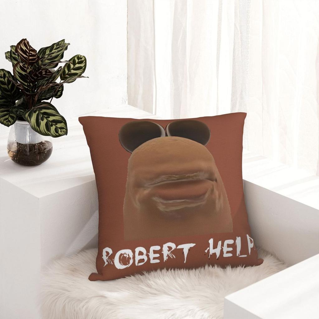 Marcus The Worm Robert Help 5861933095.6072 Square Pillow Cases Cushion Cover Custom Zippered Decorative Pillowcase For Home 18"