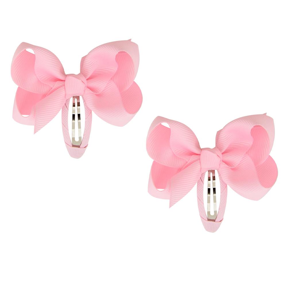 2Pcs/set 2.75 Inch Solid Bow Safety Hair Clips for Baby Girls Grosgrain Ribbon Hairpins Kids Hair Accessories Headwear