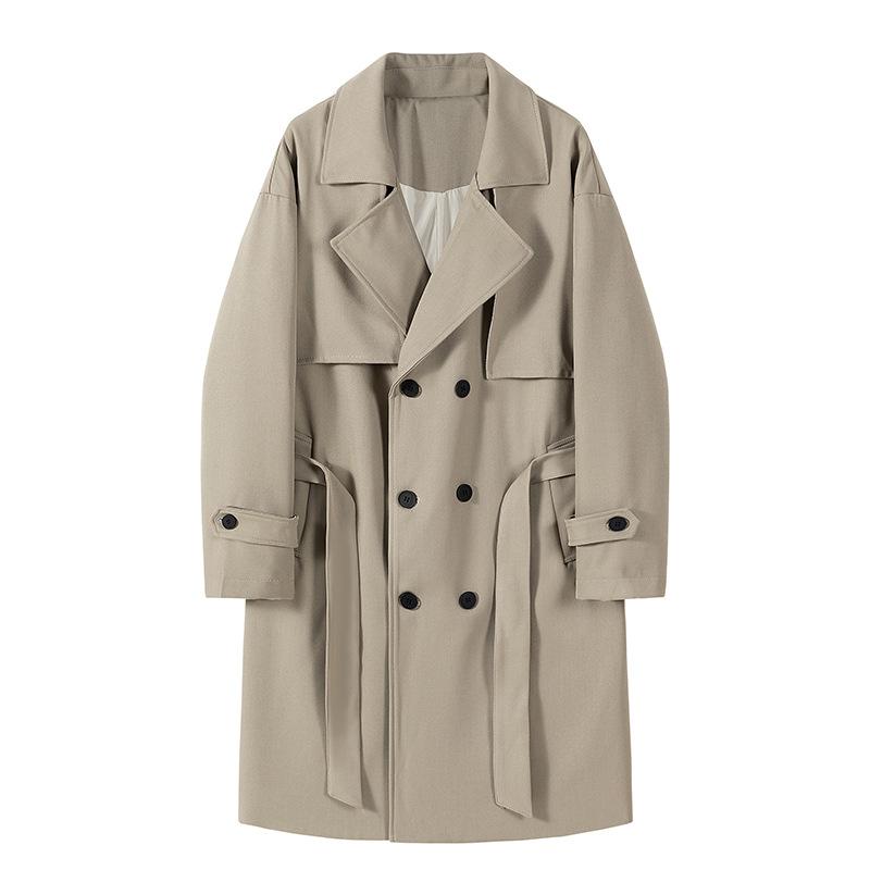 

Пальто средней и длинной длины, куртка выше колена, пальто средней и длинной длины, однотонное пальто высокого качества в британском стиле XL хаки