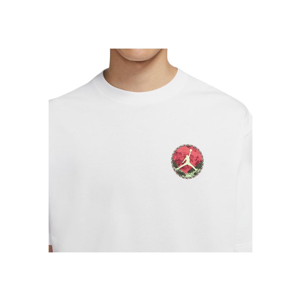 Jordan Sport DNA Back Mesh Print Casual Athletic Short Sleeve T-Shirt Men Tops White CT3656-100