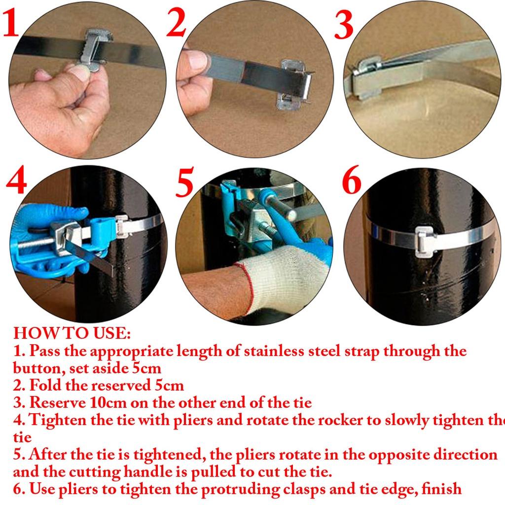 Stainless Steel Cable Tie Gun Stainless Steel Zip Cable Tie Plier Bundle Tool Tensioning Trigger Action Cable Gun with Cutter