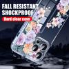 Farbiger Blumendruck, klare, stoßfeste Handyhülle für iPhone 16 Pro Max 15 Pro 14 13 12 11, Hart-PC-Linsenschutz, schlanke, transparente Stoßstangenabdeckung