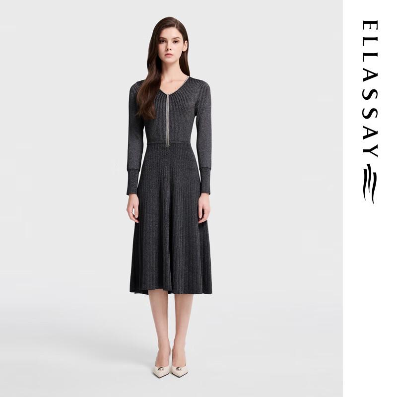 ELLASSAY 2026 Early Spring V-Neck Pleated Midi Dress