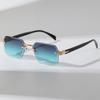 Square Cut-Edge Frameless UV Protection Sunglasses for Men & Women - European & American Style