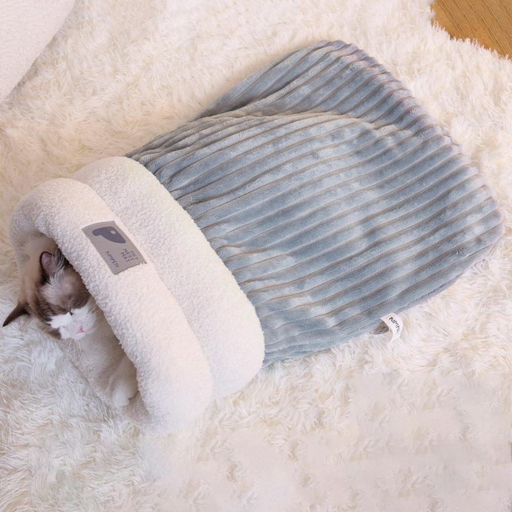 Thickened Cat Sleeping Bag Semi-closed Tunnel Cat Nest Cat Nest Kennel Warm Cat Nest  Winter